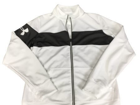 Athletic Jacket By Under Armour In Grey & White, Size: M For Discount