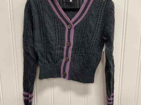 Cardigan By Cmb In Grey & Purple, Size: M Online Hot Sale