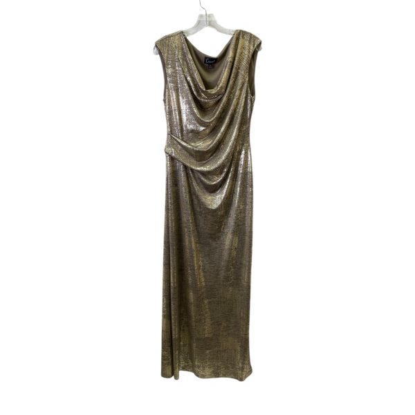 Dress Party Long By Connected Apparel In Gold, Size:14 Supply