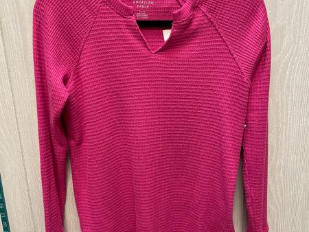 Top Long Sleeve Basic By American Eagle In Pink, Size: S For Sale