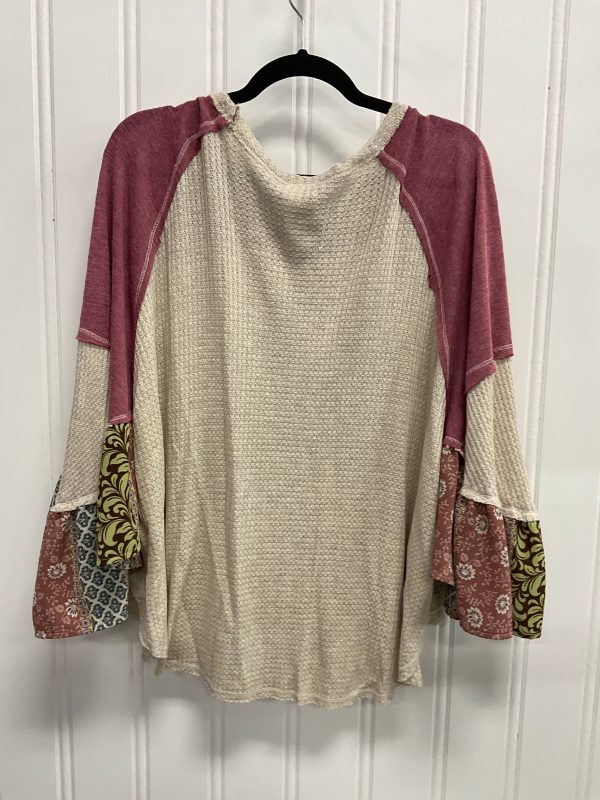 Top 3 4 Sleeve By Blu Pepper In Beige, Size: M Online Sale