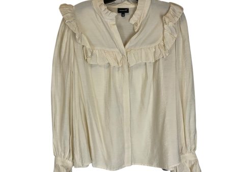 Top Long Sleeve By Who What Wear In Cream, Size: L on Sale