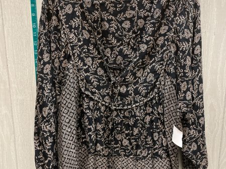 Black & Cream Top Long Sleeve Lucky Brand, Size Xl Fashion