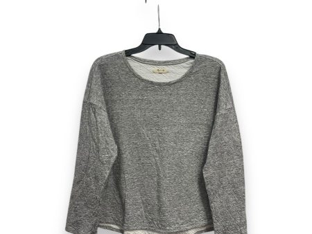 Top Long Sleeve Basic By Madewell In Grey & Orange, Size: M Fashion