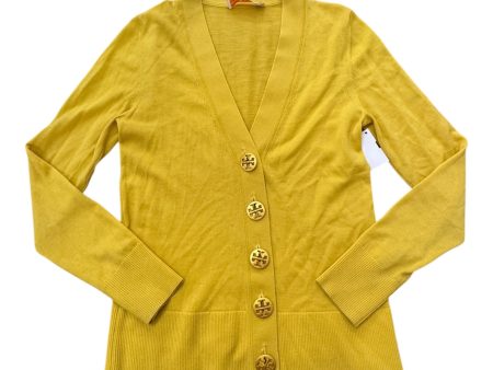 Sweater Cardigan Designer By Tory Burch In Yellow, Size: S For Discount