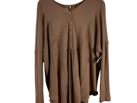 Top Long Sleeve Basic By Free People In Brown, Size: L Discount