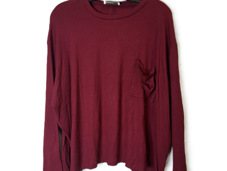 Top Long Sleeve By Zenana Outfitters In Red, Size: S Cheap