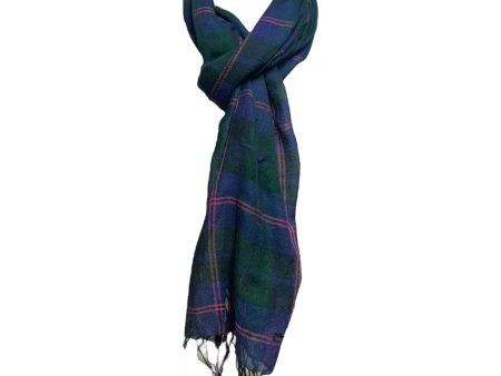 Plaid Wool Scarf Long By Brooks Brothers on Sale