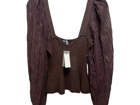 Peplum Twofer Sweater By Blank London In Brown & Gold, Size: S Online now