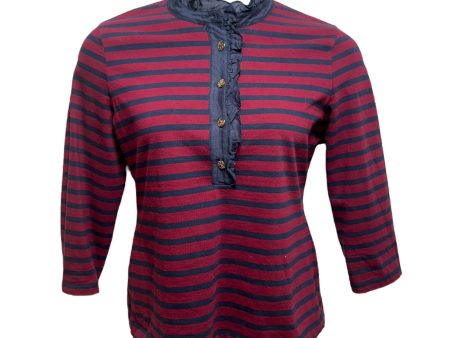 Top Long Sleeve Designer By Tory Burch In Striped Pattern, Size: L For Cheap