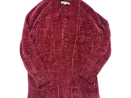 Sweater Cardigan By Loft In Red, Size: M For Cheap