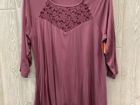 Top 3 4 Sleeve By Torrid In Purple, Size: 1x Supply