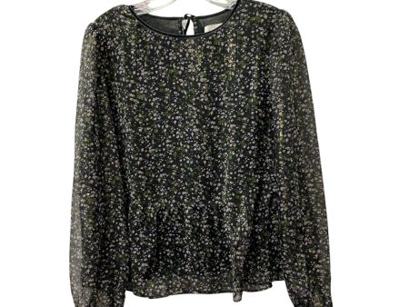 TOP LS by LOFT In BLACK & PURPLE, Size: M Cheap