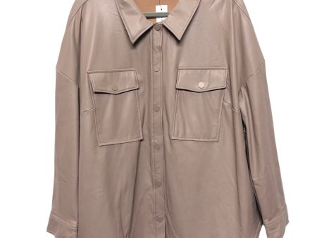 Jacket Shirt By Lane Bryant In Brown, Size:20 For Discount